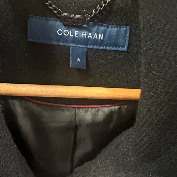 Cole Haan Black Pea Coat Wool Blend - Picture 3 of 8